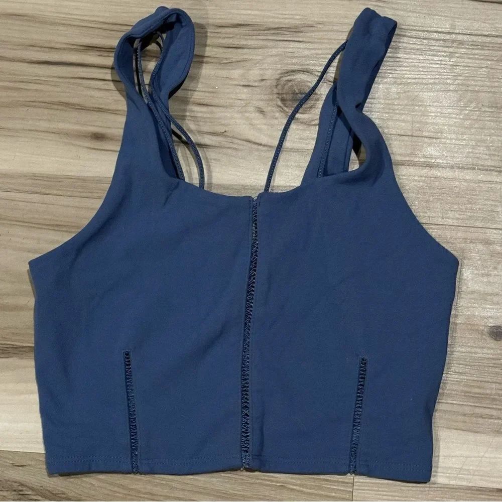 Nike Yoga Luxe Blue Crop Tank Top Women’s XS